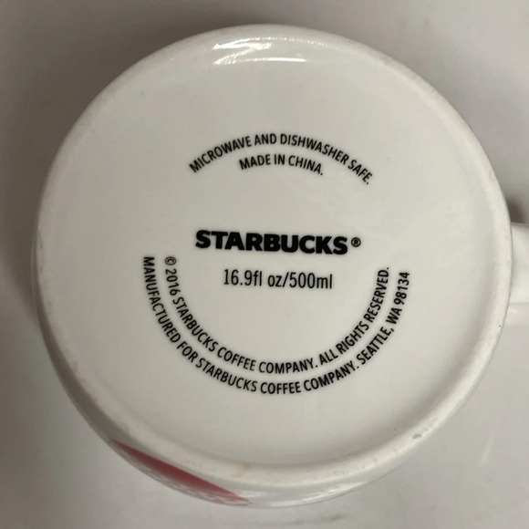 Starbucks Christmas Holiday Mug Coffee Cups dated 2016, red, white and black - Picture 8 of 8